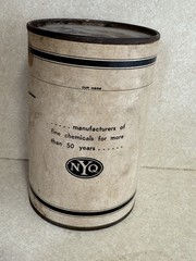 Vintage NYQ Rochelle Salt 1Lb Canister 1940s WWII Era Apothecary Chemist Display