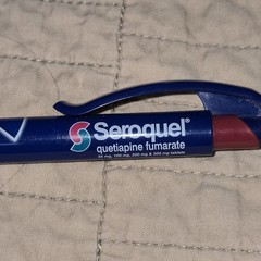 Pharmaceutical Drug Rep Vintage Pen Seroquel Plastic Advertising