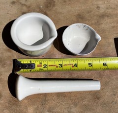 Vintage Apothecary Drug Mortar & Pestle by COORS USA Set of 3 Signed