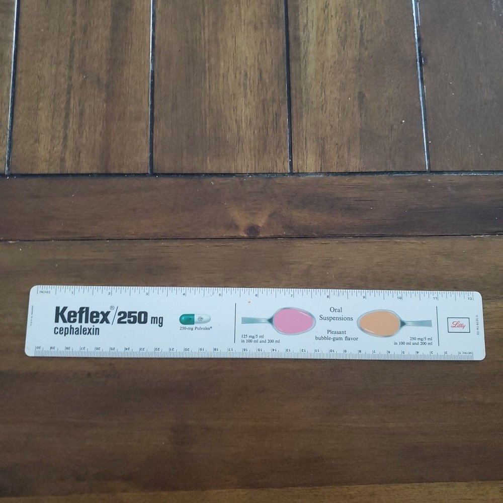 Eli Lilly Promotional 12″ Ruler Vintage Keflex Collectible Cir 70s