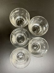 Set Of 5 Vtg William Proctor Jr RX Pharmacist Secundum Artem 6oz Etched Glass