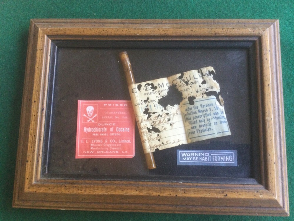 RARE Vintage Prescription Cocaine vial display