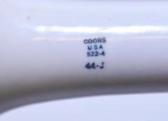 LARGE COORS 522-4 MORTAR AND PESTLE WHITE CERAMIC