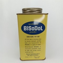 Vintage 1950s BiSoDol Antacid Metal Advertising Tin New York NY