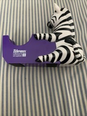 Vintage Pharma Rep Zebra Desk Tape Dispenser Promotional No Box Mint Pet Free!!
