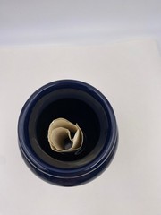 Paeonia Albiflora Apothecary Blue Pharmacy Jar w/ Lid Numbered