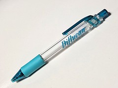 Vintage Pfizer Diflucan Translucent Teal Click Ballpoint Pen Drug Rep Pharmacy