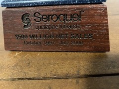 Kosta Boda Blue Head SEROQUEL $500 Million Net Sales MIB *RARE*