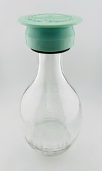 Vintage MacBick 1000 mL Clear Glass Laboratory Bottle Beaker w/ Stopper and Lid