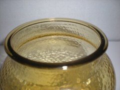 Vintage Apothecary Jar Amber Yellow Urn Ginger Glass Canister 9″