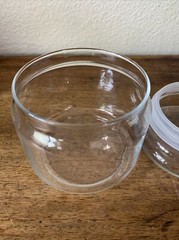 Vintage Mid Century French Hand Blown Glass Apothecary Canister Jar!