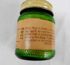 Vintage McKesson Orris Root Powder 1oz Apothecary Jar N.F.