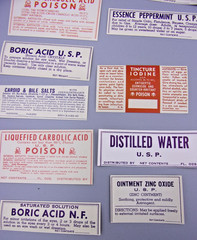 59 DIFFERENT VINTAGE PHARMACY MEDICINE APOTHECARY BOTTLE LABELS POISONS ETC.