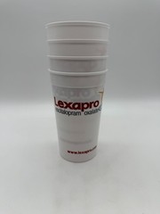 Lexapro Pharmaceutical RX Rep Promotional Plastic Drinking Cups Set of 4