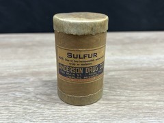 Vintage Sulfur Anderson Drug Co Empty Cardboard Container