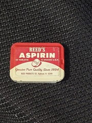 Old Advertising Medicine Tin Reed’s Aspirin Reed Products Highland Illinois