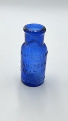 Vintage Cobalt Blue Glass Bottles LOT Of (4) Art BROMO Seltzer Emerson BALTIMORE