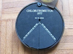 1977 METAL PLAQUE PHARMACIST DRUG STORE ADVERTISING RX CHLOR-TRIMETON