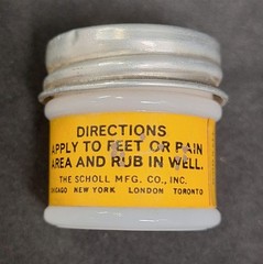 Vintage Dr Scholl’s Foot Balm Glass Jar Contains Product London New York Chicago