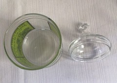 Vintage 1970s Glass Apothecary Jar Lid Uric Acid Gout Poison Army Navy Liniment