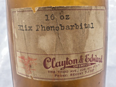 Vintage Apothecary Bottle Elixir Phenobarbital Clayton & Edward Chemists