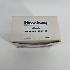 Brockway Dropper Service Amber Glass Bottles 1oz 12 Pack Vintage