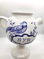 Apothecary Pharmaceutical Jar SYR ROSAR SOL By Lilly Made in Portugal 1989