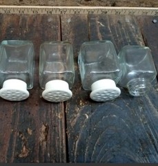 Lot Of 4 Vintage Upjohn Unicap Multivitamins Empty Bottles Collectible Jars Drug
