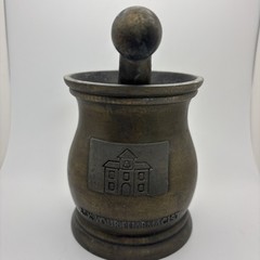 Vintage Schering Laboratories Brass Mortar & Pestle College Of Pharmacy 2001