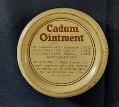 Old EMPTY Advertising Medicine Tin CADUM Ointment Omega Chemical Co New York