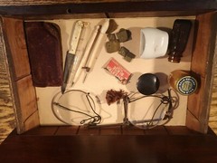 SUBSTANTIAL MAHOGANY EARLY VICTORIAN MAHOGANY APOTHECARY CHEST & CONTENTS c.1865