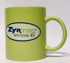 Zyrtec Cetirizine HCI Green Coffee Mug 10 oz Cup Ceramic Advertising