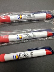 Drug Rep Writing Pen Toprol-XL Multicolor Red, White, Blue black ink Set Of 3