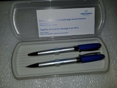 SANOFI AVENTIS COMPANY LAUNCH PEN/PENCIL IN CASE, BINDER, NOTEBOOK REP