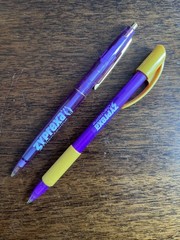 Lot of 2 Drug Rep Zyprexa Symbyax Collectible Pharmaceutical Pens Purple Lilly