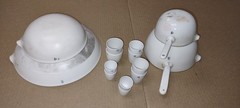 20 Vtg Coors USA(Blue)Porcelain Apothecary Lab items