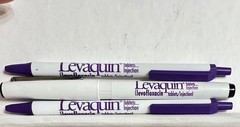 LOT OF 3 LEVAQUIN Drug Rep Advertising Pen Pharmaceuticals Collectable Pharma Rx