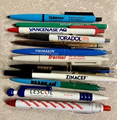 LOT OF 12 Vintage Pharmaceutical Pens; Drug Rep Pharmacy
