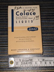 Vtg Mead Johnson Colace Liquid 30cc Box NOS Original Unopened Movie Prop