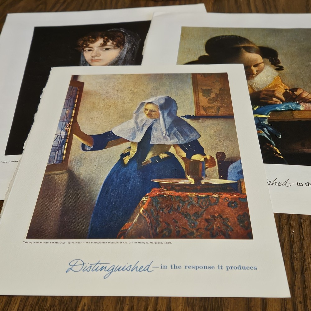 Vtge 1960s Medical Ephemera Renese Art With Letter Advertising Pfizer Vermeer