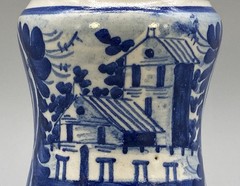 c. 1709 South Italian ‚Naples‘ Majolica Blue & White Albarello Drug Pharmacy Jar