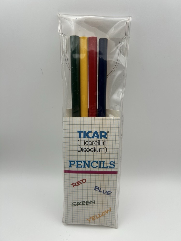 Vintage Pharmaceutical Drug Rep Ticar Colored Pencils Set