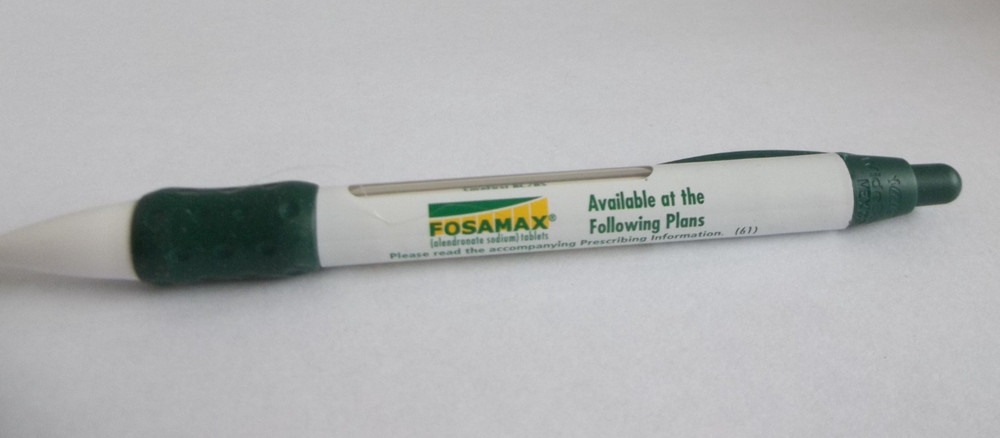 Fosamax Promotional Pen Plastic w/Rubberized Grip–Medium Weight