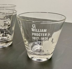 Set Of 5 Vtg William Proctor Jr RX Pharmacist Secundum Artem 6oz Etched Glass