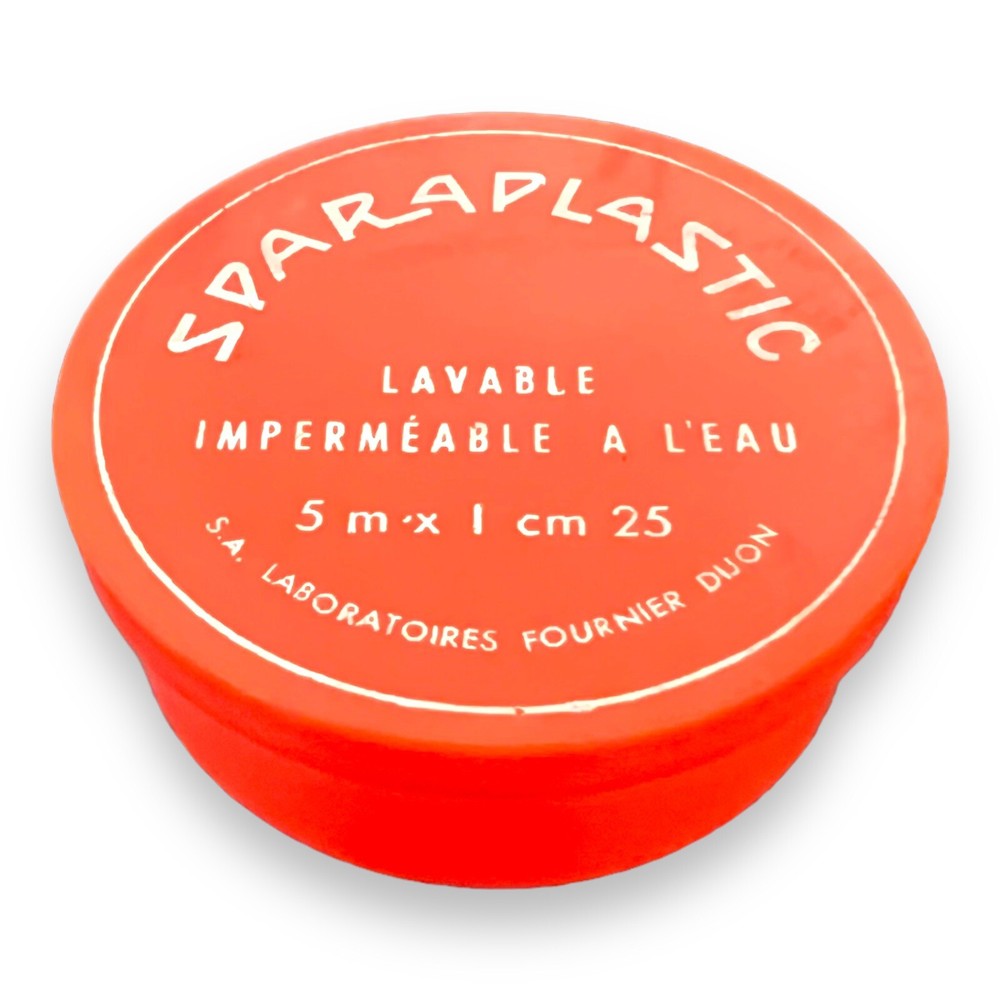 French Apothecary Tin Lid Orange Celluloid Empty Sparadrap Medical Vintage