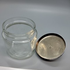 Vintage Glasco Apothecary Glass Jar with Chrome Lid MCM