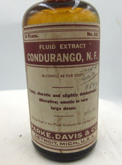 BW – 1920’s Parke, Davis & CO Condurango Detroit Mich 4 7/8 “ Medicine bottle