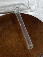 PYREX 2000mL Vtg Laboratory Flask Side Vent Glass Long Neck Round Bottom 14″ USA