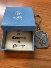 Vintage The Romance Of Pewter Medical Symbol Keychain