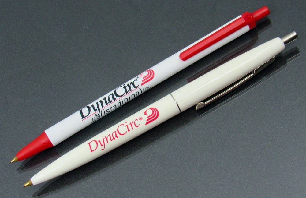 Lot of 2 DynaCirc PENS Drug Rep Pharmaceutical Promo Medical Advertising by BIC